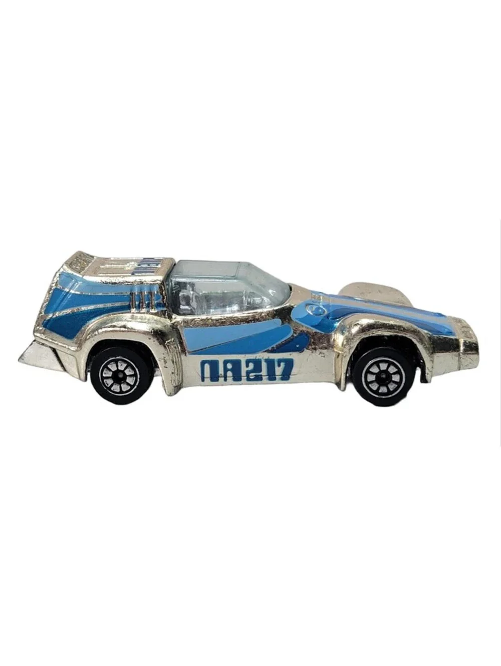 1980 Kenner CPG Prod Corp No.1027 Silver Blue NA 217 Die-cast Race Car OH plate